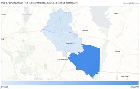 Highest Median Household Income In Mesquite By Zip Code Zip Atlas