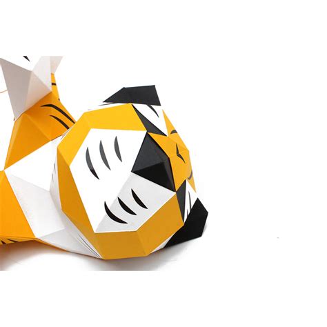Trophée Petit Tigre Papier 3D Déco Origami Annikids