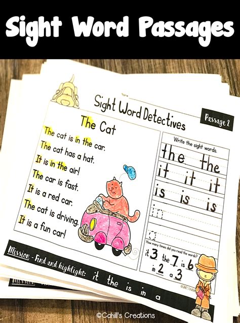 Sight Word Reading Passages Letter Words Unleashed Exploring The