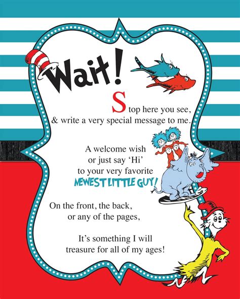 Dr Seuss Guest Book Sign Baby Shower Printable