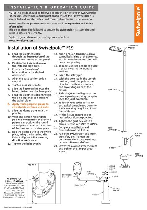 Swivelpole F19 Outdoor Light Installation And Operation Manual Manualslib