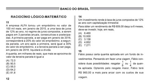 Prova Banco Do Brasil 2015 Resolvida Cesgranrio Parte 1 Youtube