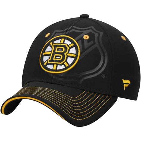Boston Bruins Black Shield Flex Hat