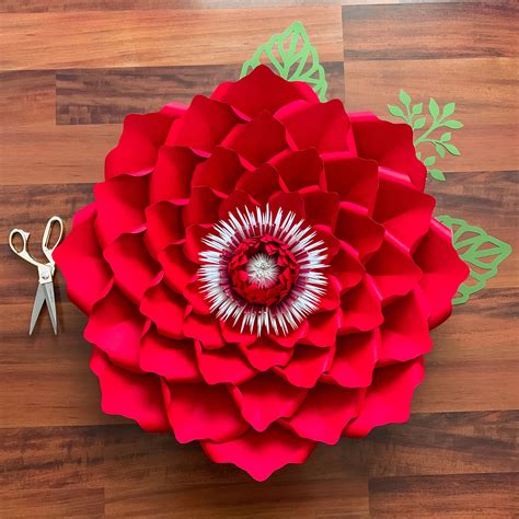 This means that if you size the pattern to be 4″, it's going to end up making a 1″. SVG DXF 25 XL Petal 51 Paper Flowers Template Cricut ...