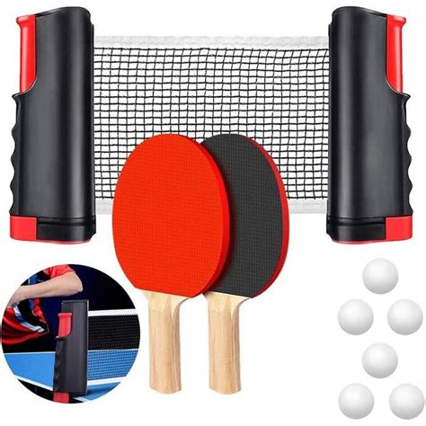 Raquette De Ping Pong Set Raquettes De Tennis De Table Avec Filet 4