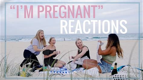 pregnancy reactions telling hubby and besties bump update youtube