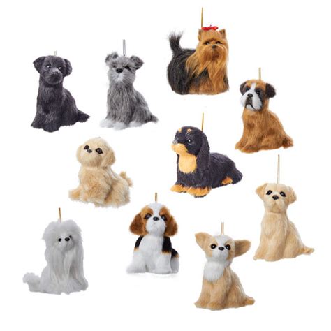 C4692 Furry Plush Dog Puppy Christmas Craft Ornament Decoration Pet