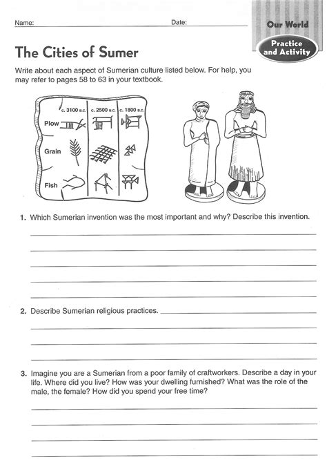 Easy Worksheets On Ancient Civilizations