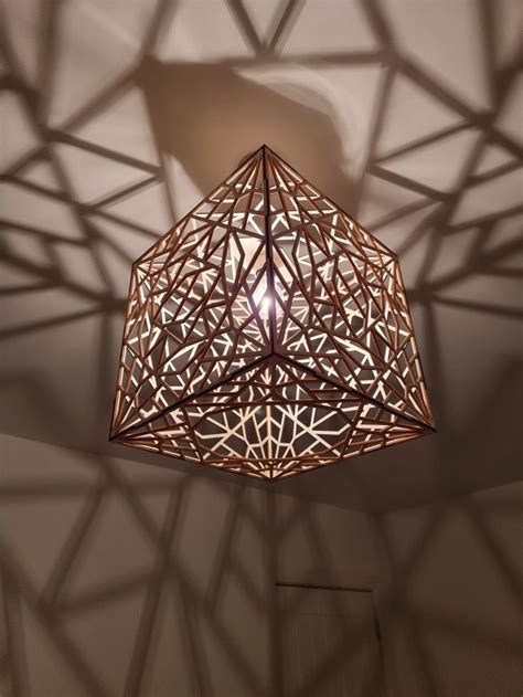Made To Order Geometric Laser Cut Light Shade 3mm Plywood Lamps