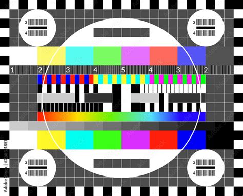 Stockvector Retro Tv Test Screen Old Calibration Chip Chart Pattern
