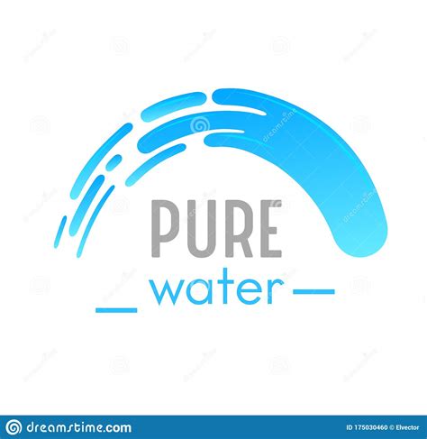 Pure Water Banner With Waterfall Cascade Or Falling Stream Of Liquid