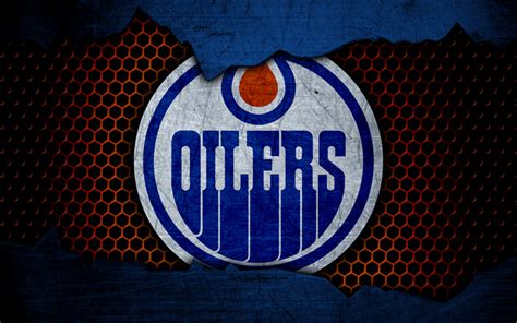 Download Wallpapers Edmonton Oilers 4k Logo Nhl Hockey Western