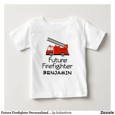 Future Firefighter Personalized Fire Truck Boys Te Baby T Shirt