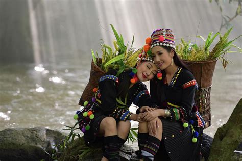 Hmong Hill Tribe People Dressed In Costumes A Beautiful City In Laos Photograph By Somchai