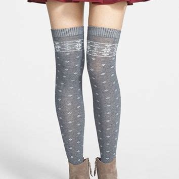 Women S Kensie Fair Isle Over The Knee Socks Thigh High Socks Thigh