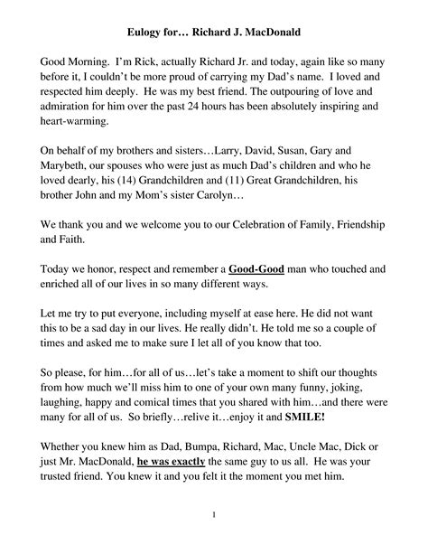 Short Eulogy How To Create A Short Eulogy Download This Short Eulogy