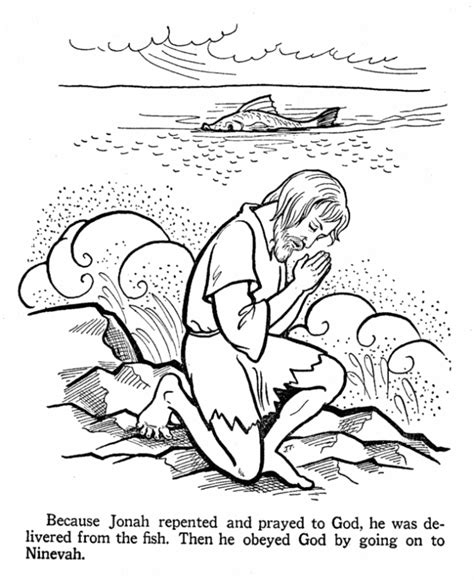 Jonah And The Whale Coloring Page Coloring Home