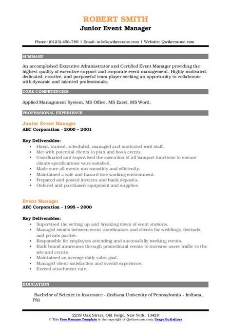 Install epson event manager software et. Event Manager Resume Samples | QwikResume