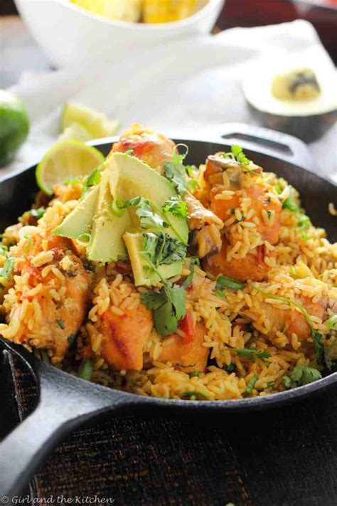 Arroz con pollo is a traditional dish you'll find variations of throughout spain and latin america. Arroz con Pollo...One Pot Mexican Rice and Chicken - Girl and the Kitchen