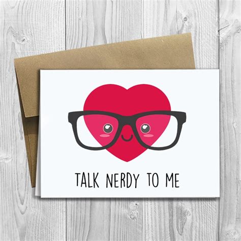 PRINTED Talk Nerdy To Me X Greeting Card Funny Etsy