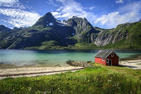 Wallpaper Lofoten Norway Raftsundet Nature Mountains Lake Scenery