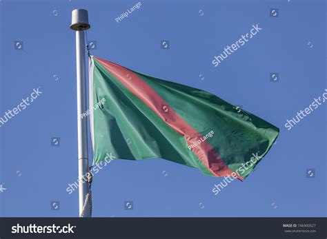 Ismaili Flag Waving Wind Against Blue Stock Photo 746900527 Shutterstock