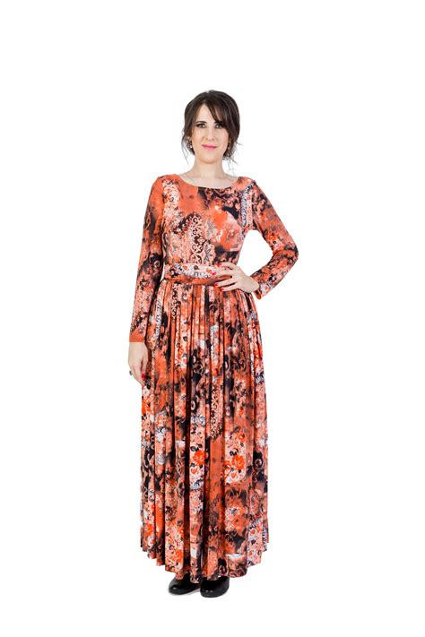 Discover glam maxi dresses from quiz. Orange Floral Maxi Dress With Long Sleeves | Mother of the ...