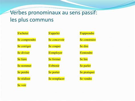 Les Verbes Pronominaux Verbe France Images