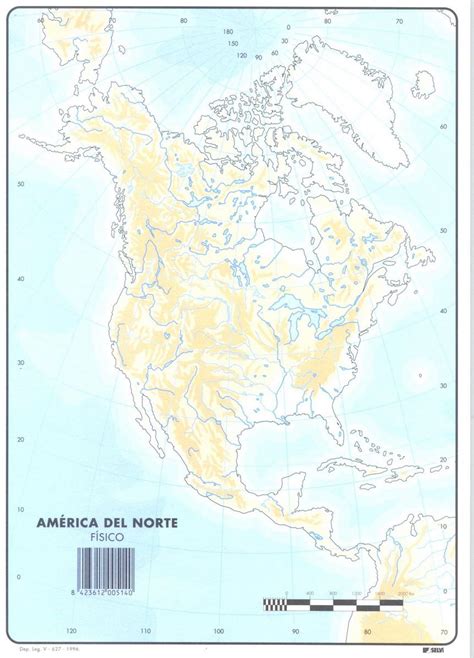 Mapa Fisico Mudo America Norte Producto Interesante