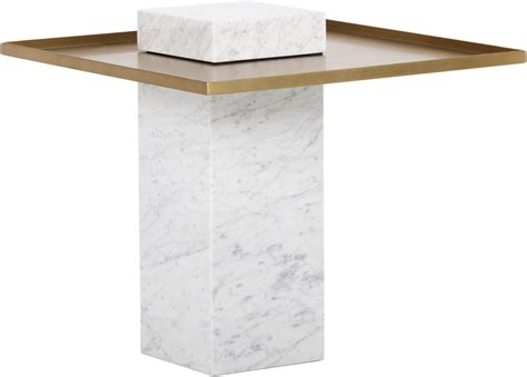 Add style to your home, with pieces that add to your decor while providing hidden storage. Verona White Marble and Gold End Table from Sunpan ...