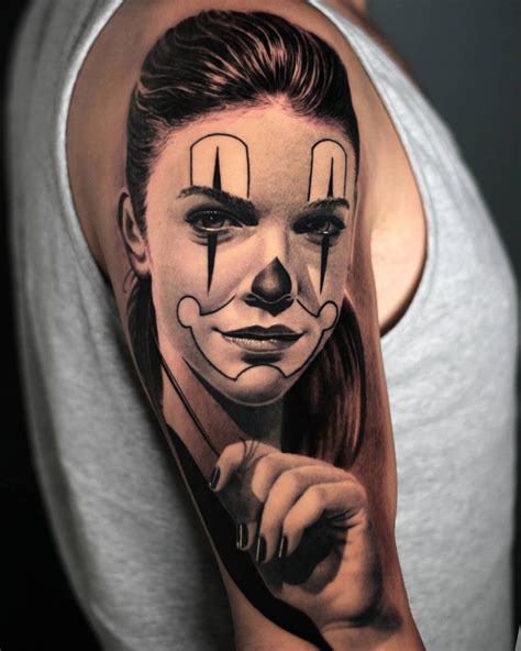 Clown Girl Matching Best Friend Tattoos Portrait Tattoo Hand Tattoos