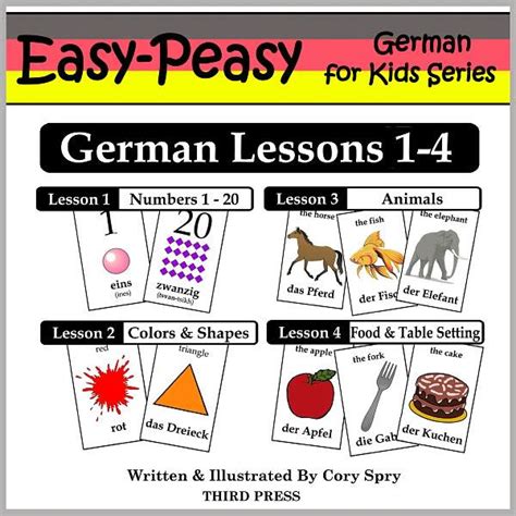 German Lessons 1 4 Numbers Colorsshapes Animals And Food Easy Peasy