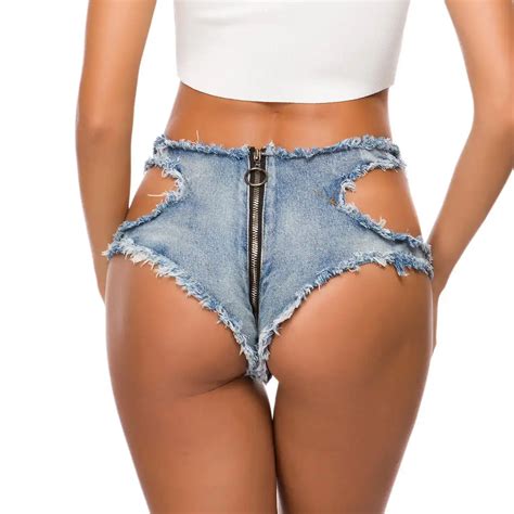 Ripped Women Sexy Jeans Shorts Summer Low Waist Denim Hollow Out Mini