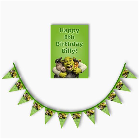 Fun Custom Shrek Birthday Party Supplies And Favours Katie J Design