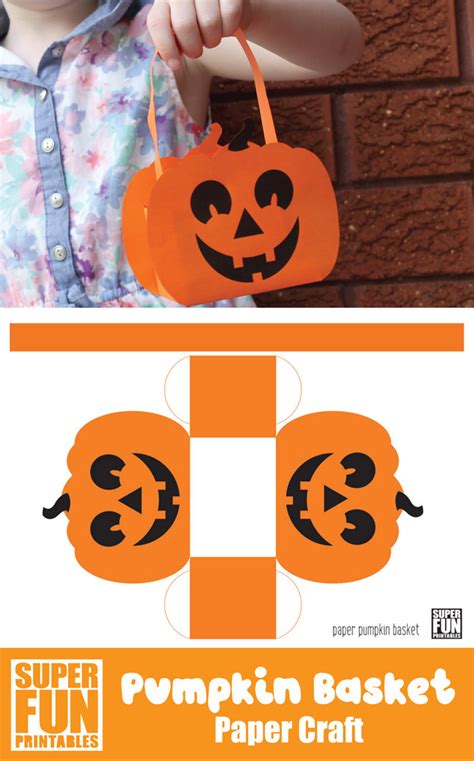 Halloween Paper Pumpkin Basket Printable The Craft Train Halloween