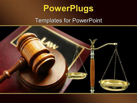 Powerpoint Template Court Gavel On Top Of A Law Book And Balance 18451