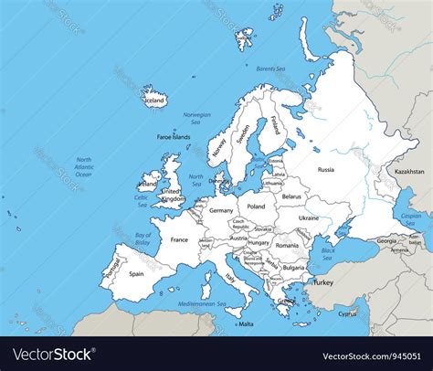 Map Europe Royalty Free Vector Image Vectorstock