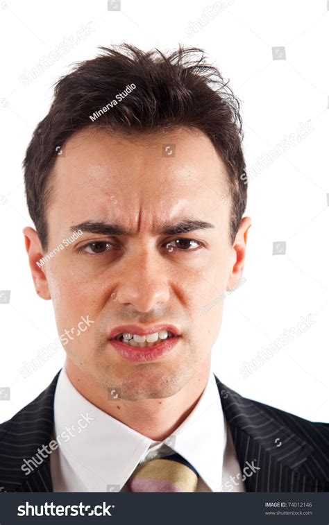 Angry Businessman On White Background Stock Photo 74012146 Shutterstock