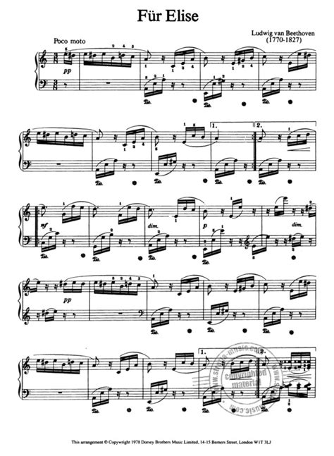 Pb 04 Beethoven Fur Elise Piano Von Ludwig Van Beethoven Im Stretta