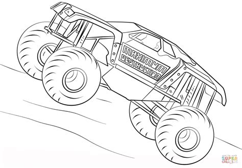 Maximum Destruction Monster Truck coloring page | Free Printable Coloring Pages