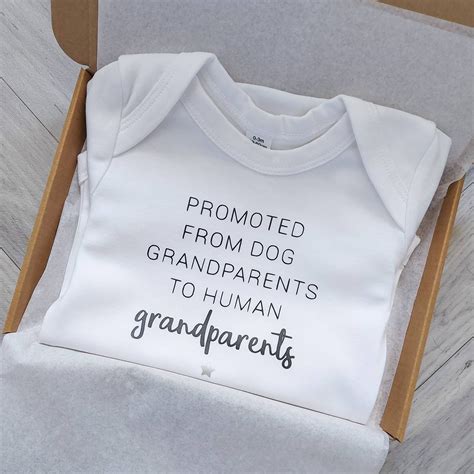 Promoted From Dog Grandparents To Human Grandparents Baby Vest | Etsy