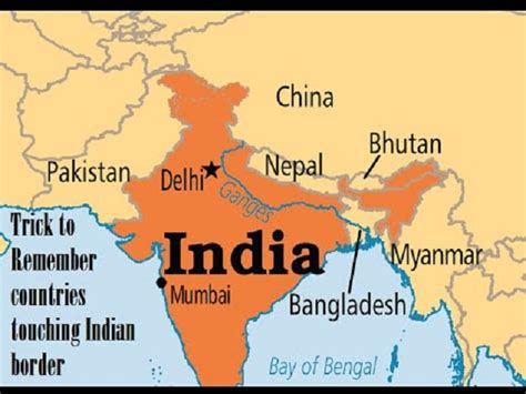 List of India's neighbouring countries with Map