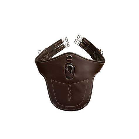 Saddles And Tack Pessoa Short Leather Stud Girth With Double Elastic In