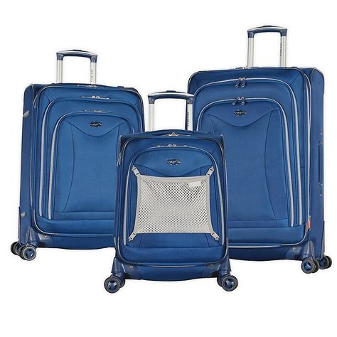 Olympia Usa Luxe Ii 3 Piece Spinner Luggage Set In Navy In 2021