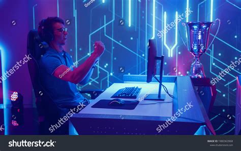 Professional Esport Gamer Compete Video Game Stock Photo 1980363968
