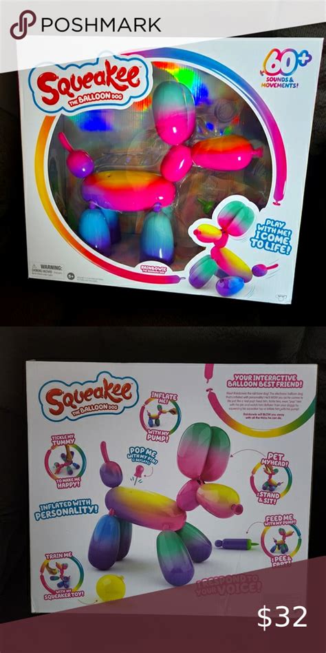 Squeakee Rainbow Balloon Dog Interactive Toy Comes To Life Nib
