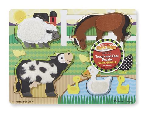 4.8 out of 5 stars Farm Touch and Feel Puzzle - 4 Pieces | Melissa and doug ...