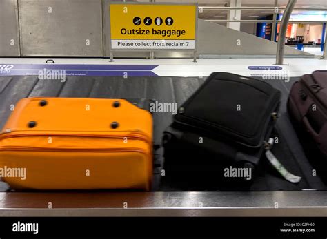 Baggage Carousel At Heathrow International Airport Terminal 1 Stock