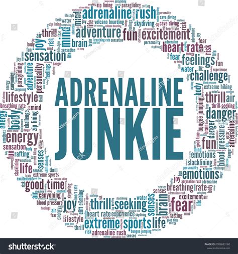 Adrenaline Junkie vector illustration word cloud - Royalty Free Stock