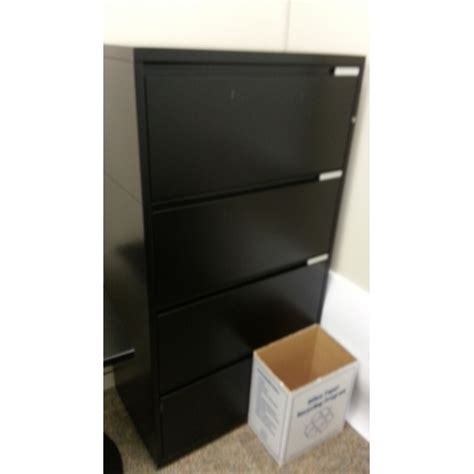 Envision storage that also helps people gather, share. Meridian Black 4 Drawer Lateral File Cabinet Locking 36 x ...
